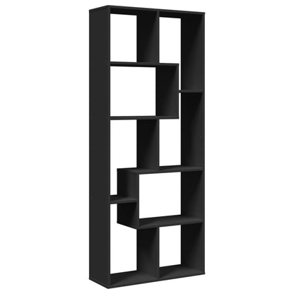 Room Divider Bookcase Black 67x25x161.5 cm Engineered Wood