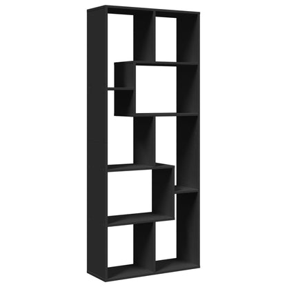 Room Divider Bookcase Black 67x25x161.5 cm Engineered Wood