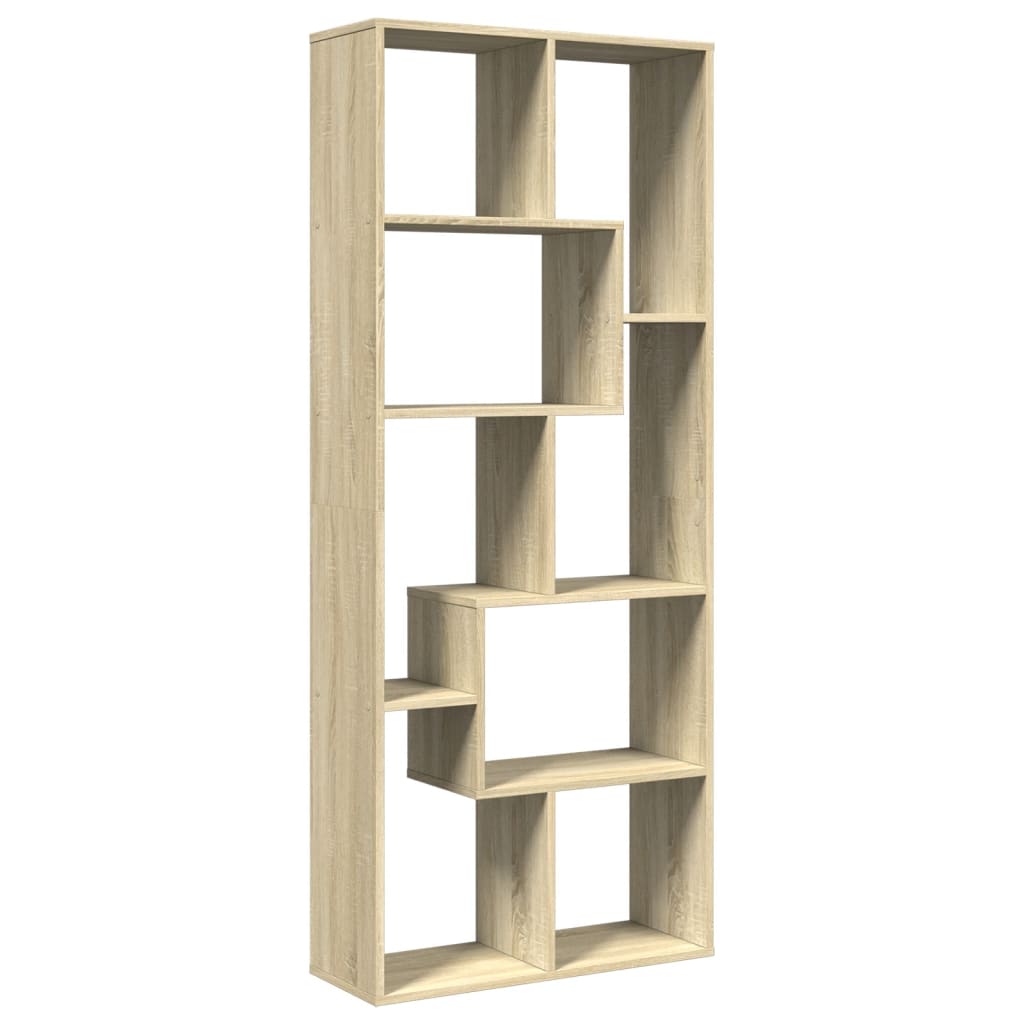 Room Divider Bookcase Sonoma Oak 67x25x161.5 cm Engineered Wood