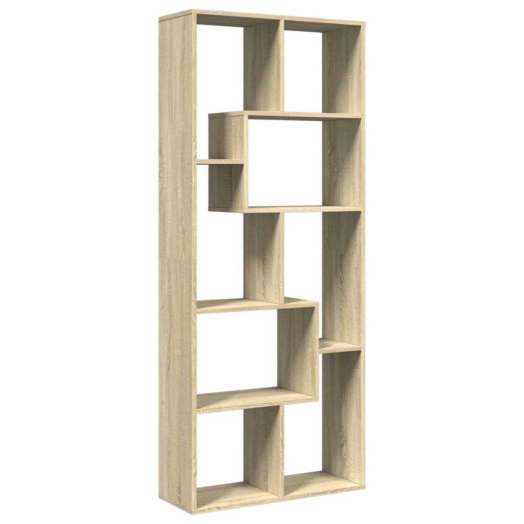 Room Divider Bookcase Sonoma Oak 67x25x161.5 cm Engineered Wood