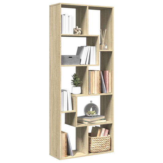 Room Divider Bookcase Sonoma Oak 67x25x161.5 cm Engineered Wood