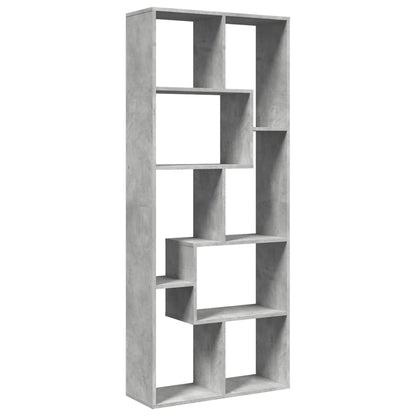 Room Divider Bookcase Concrete Grey 67x25x161.5 cm Engineered Wood