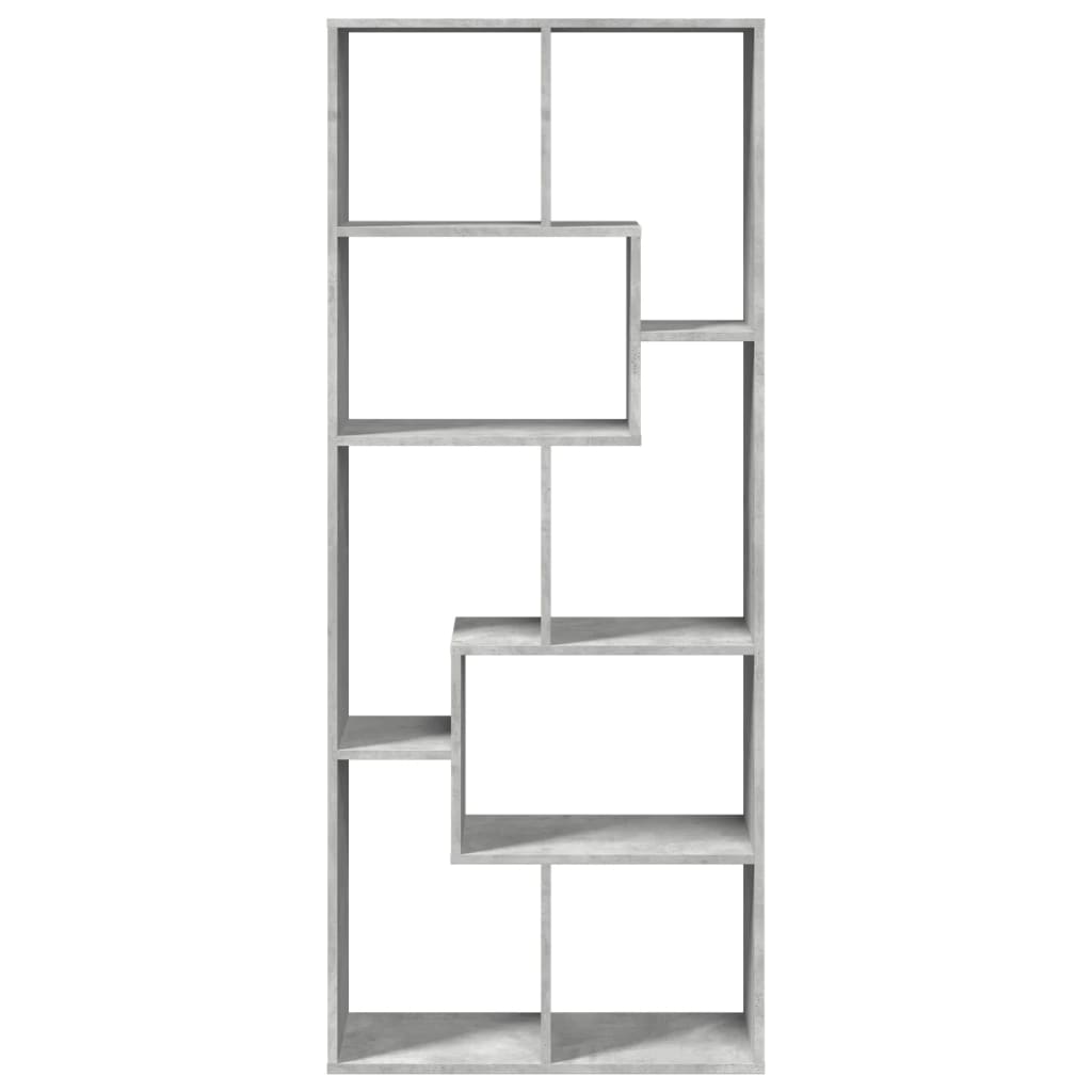 Room Divider Bookcase Concrete Grey 67x25x161.5 cm Engineered Wood