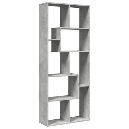 Room Divider Bookcase Concrete Grey 67x25x161.5 cm Engineered Wood