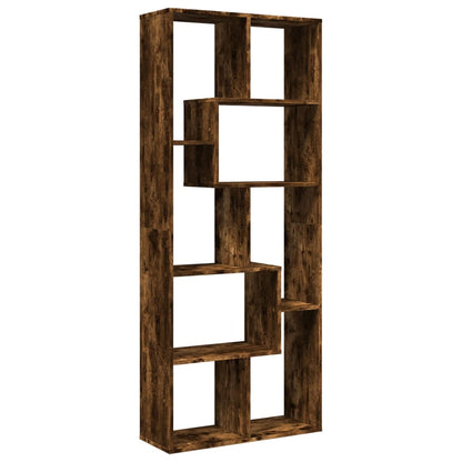 Room Divider Bookcase Smoked Oak 67x25x161.5 cm Engineered Wood