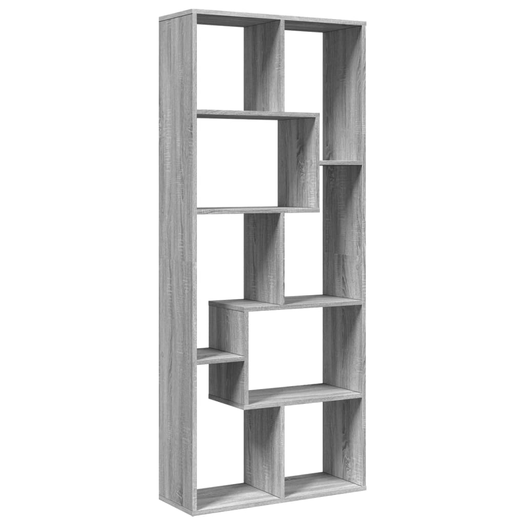 Room Divider Bookcase Grey Sonoma 67x25x161.5 cm Engineered Wood