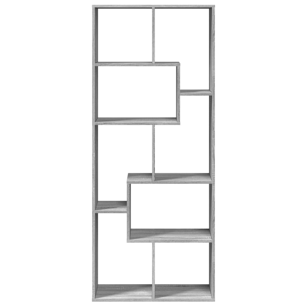 Room Divider Bookcase Grey Sonoma 67x25x161.5 cm Engineered Wood