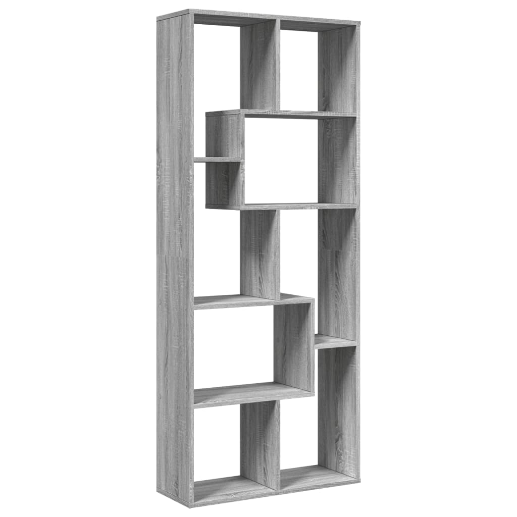 Room Divider Bookcase Grey Sonoma 67x25x161.5 cm Engineered Wood