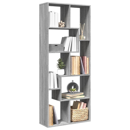 Room Divider Bookcase Grey Sonoma 67x25x161.5 cm Engineered Wood