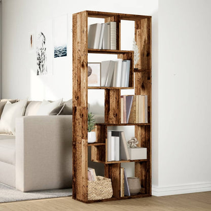 Room Divider Bookcase Old Wood 67x25x161.5 cm Engineered Wood