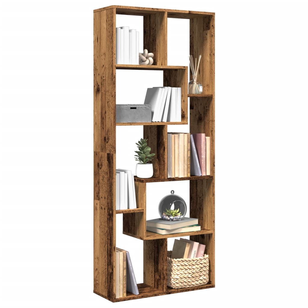 Room Divider Bookcase Old Wood 67x25x161.5 cm Engineered Wood