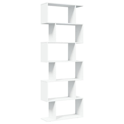 Room Divider Bookcase 6-Tier White 70x24x193 cm Engineered Wood