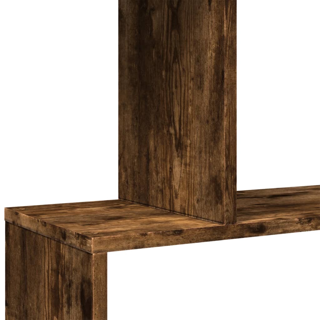 Room Divider Bookcase 6-Tier Smoked Oak 70x24x193 cm Engineered Wood