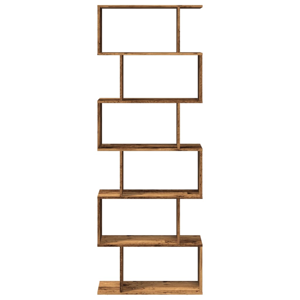 Room Divider Bookcase 6-Tier Old Wood 70x24x193 cm Engineered Wood