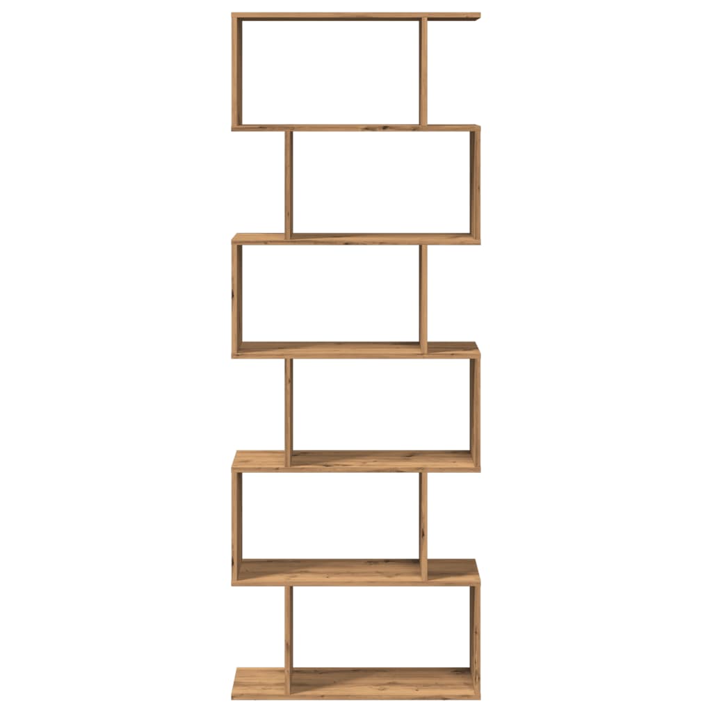 Room Divider Bookcase 6-Tier Artisan Oak 70x24x193 cm Engineered Wood