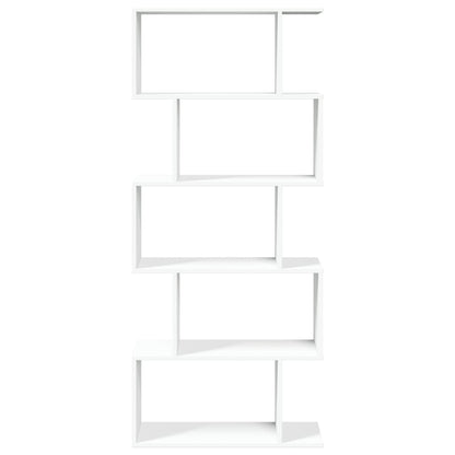 Room Divider Bookcase 5-Tier White 70x24x161 cm Engineered Wood