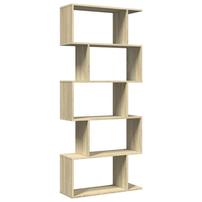 Room Divider Bookcase 5-Tier Sonoma Oak 70x24x161 cm Engineered Wood