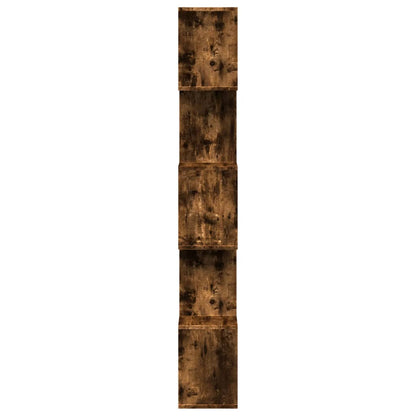 Room Divider Bookcase 5-Tier Smoked Oak 70x24x161 cm Engineered Wood