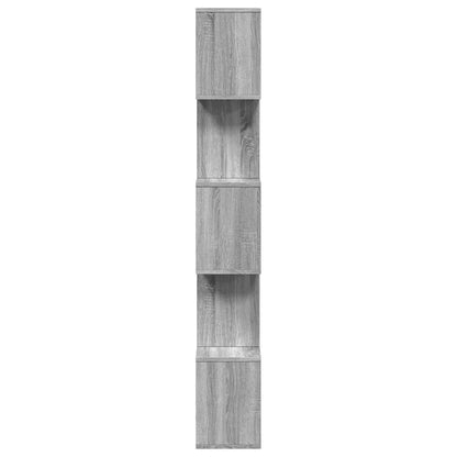 Room Divider Bookcase 5-Tier Grey Sonoma 70x24x161 cm Engineered Wood