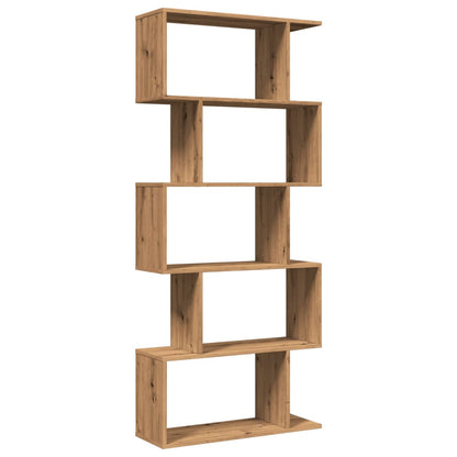 Room Divider Bookcase 5-Tier Artisan Oak 70x24x161 cm Engineered Wood