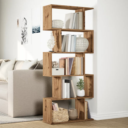 Room Divider Bookcase 5-Tier Artisan Oak 70x24x161 cm Engineered Wood