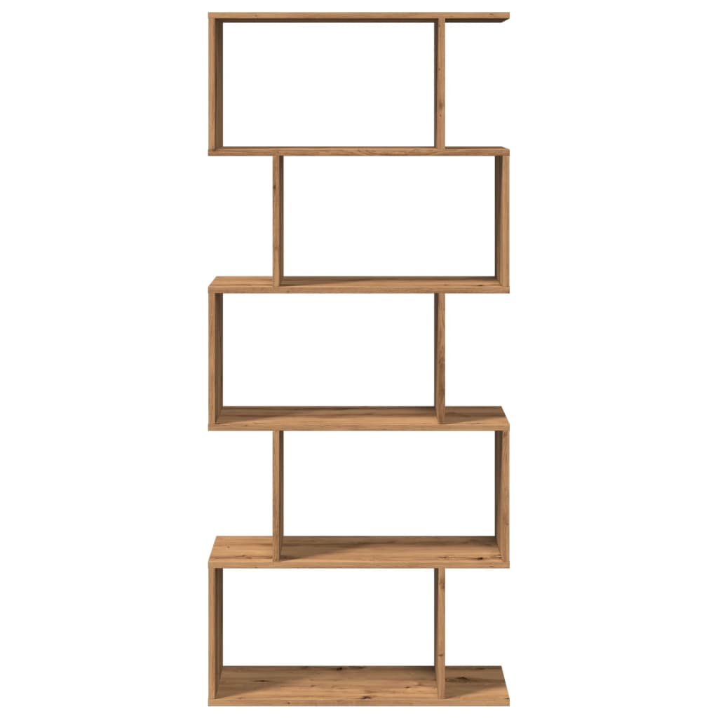 Room Divider Bookcase 5-Tier Artisan Oak 70x24x161 cm Engineered Wood