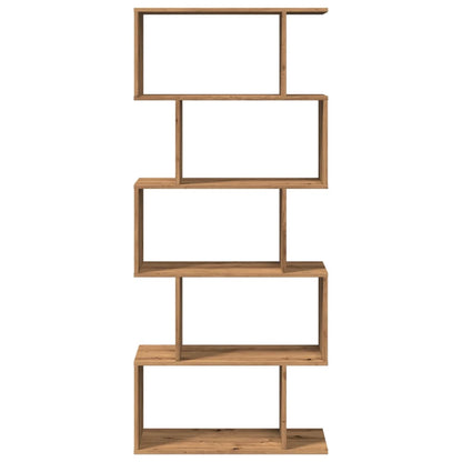 Room Divider Bookcase 5-Tier Artisan Oak 70x24x161 cm Engineered Wood