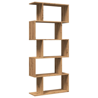 Room Divider Bookcase 5-Tier Artisan Oak 70x24x161 cm Engineered Wood