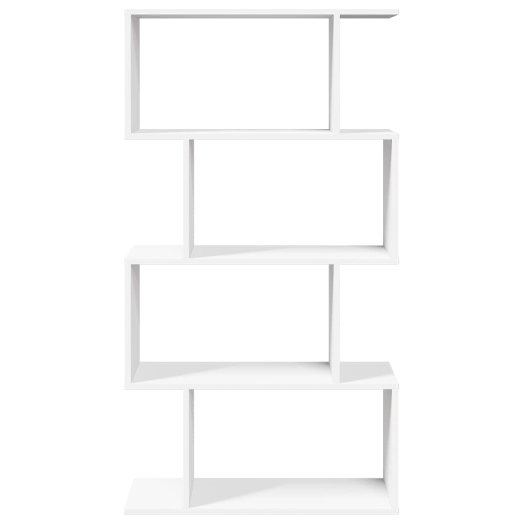 Room Divider Bookcase 4-Tier White 70x24x129 cm Engineered Wood