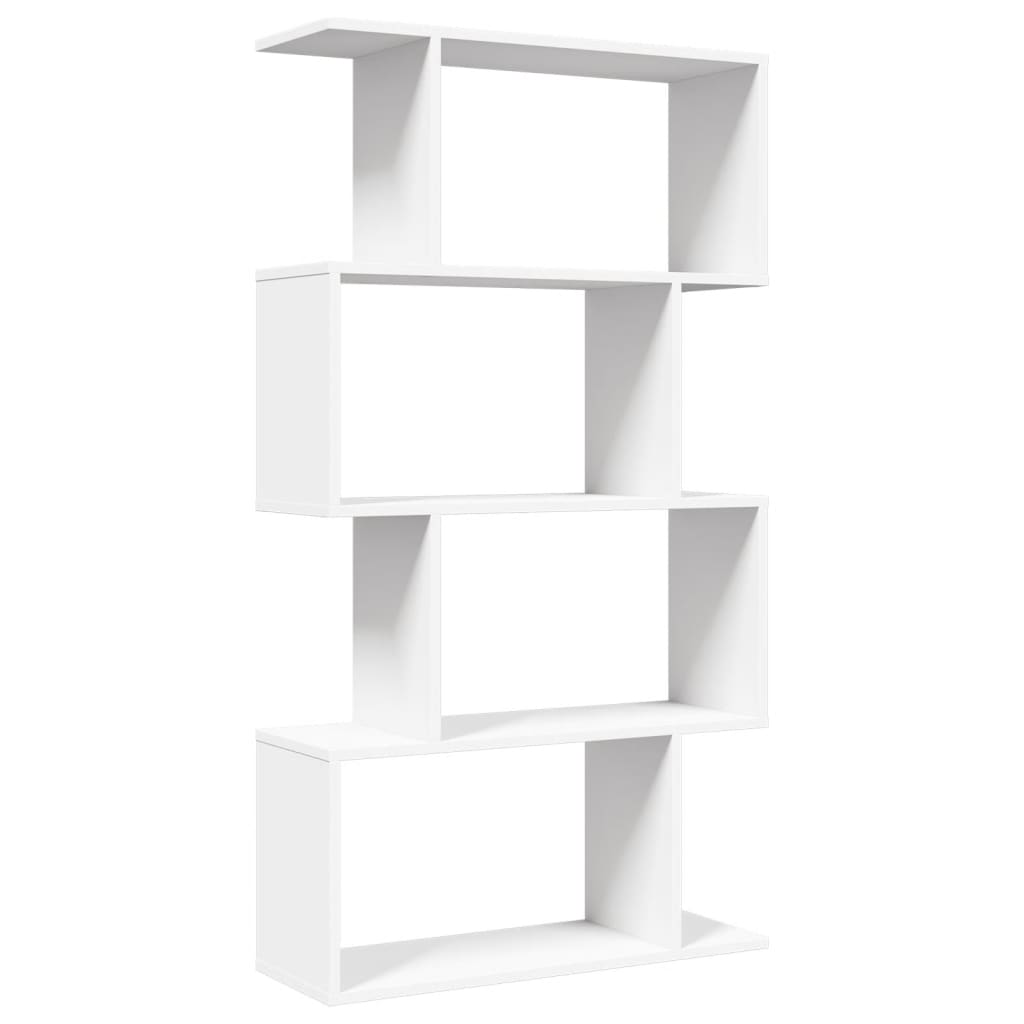 Room Divider Bookcase 4-Tier White 70x24x129 cm Engineered Wood