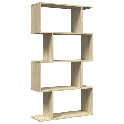 Room Divider Bookcase 4-Tier Sonoma Oak 70x24x129 cm Engineered Wood