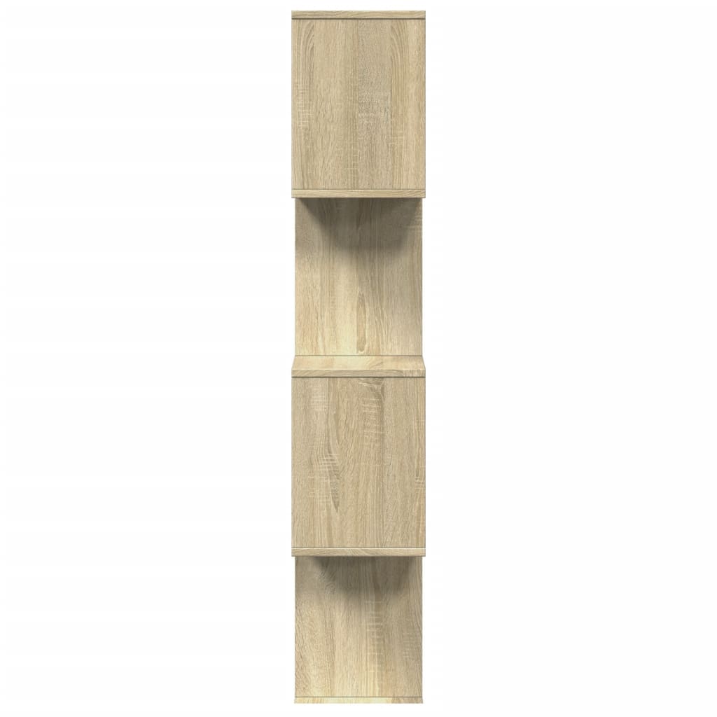 Room Divider Bookcase 4-Tier Sonoma Oak 70x24x129 cm Engineered Wood