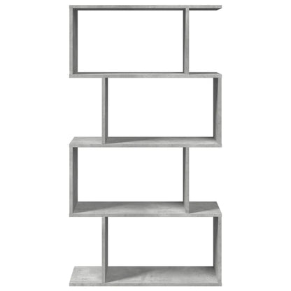 Room Divider Bookcase 4-Tier Concrete Grey 70x24x129 cm Engineered Wood