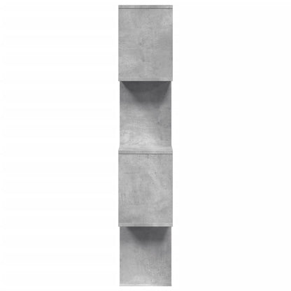 Room Divider Bookcase 4-Tier Concrete Grey 70x24x129 cm Engineered Wood