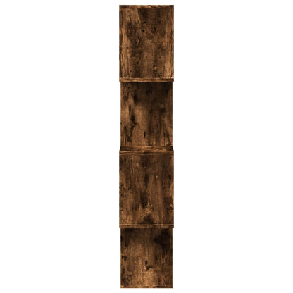 Room Divider Bookcase 4-Tier Smoked Oak 70x24x129 cm Engineered Wood