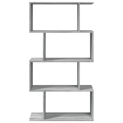 Room Divider Bookcase 4-Tier Grey Sonoma 70x24x129 cm Engineered Wood