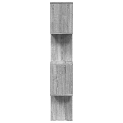 Room Divider Bookcase 4-Tier Grey Sonoma 70x24x129 cm Engineered Wood