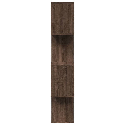 Room Divider Bookcase 4-Tier Brown Oak 70x24x129 cm Engineered Wood