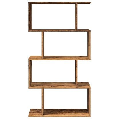 Room Divider Bookcase 4-Tier Old Wood 70x24x129 cm Engineered Wood