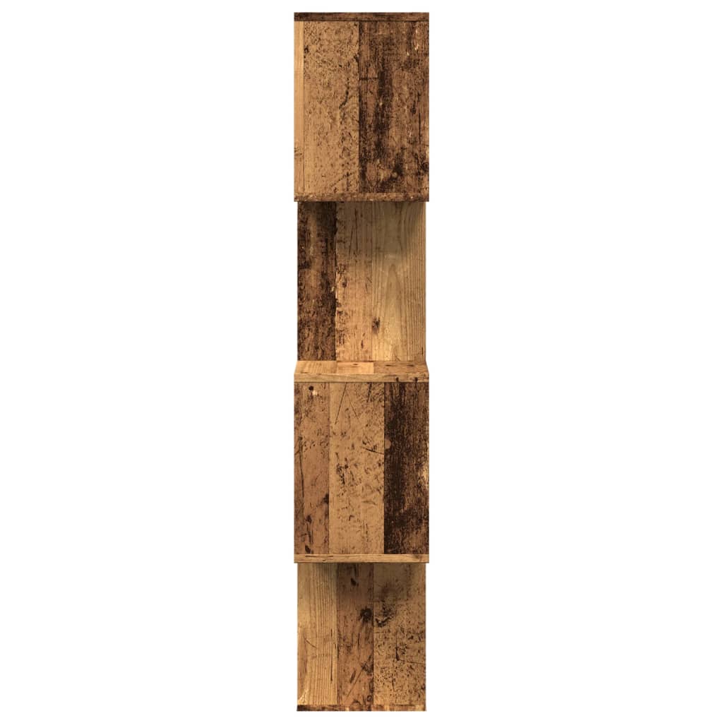 Room Divider Bookcase 4-Tier Old Wood 70x24x129 cm Engineered Wood