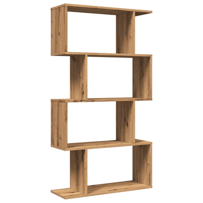 Room Divider Bookcase 4-Tier Artisan Oak 70x24x129 cm Engineered Wood