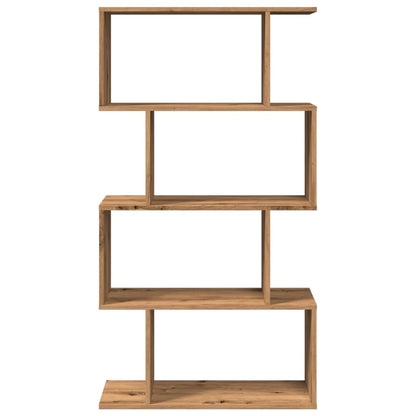 Room Divider Bookcase 4-Tier Artisan Oak 70x24x129 cm Engineered Wood