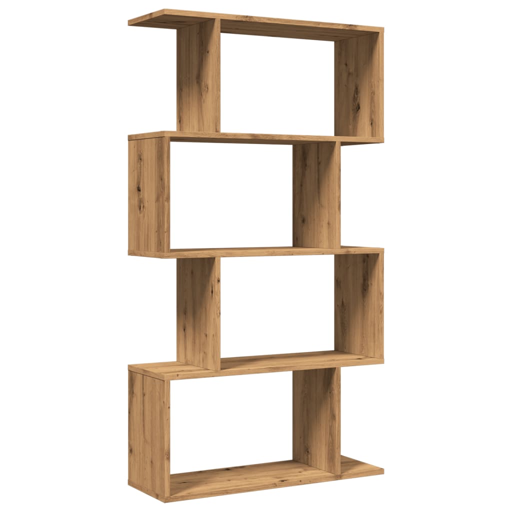 Room Divider Bookcase 4-Tier Artisan Oak 70x24x129 cm Engineered Wood