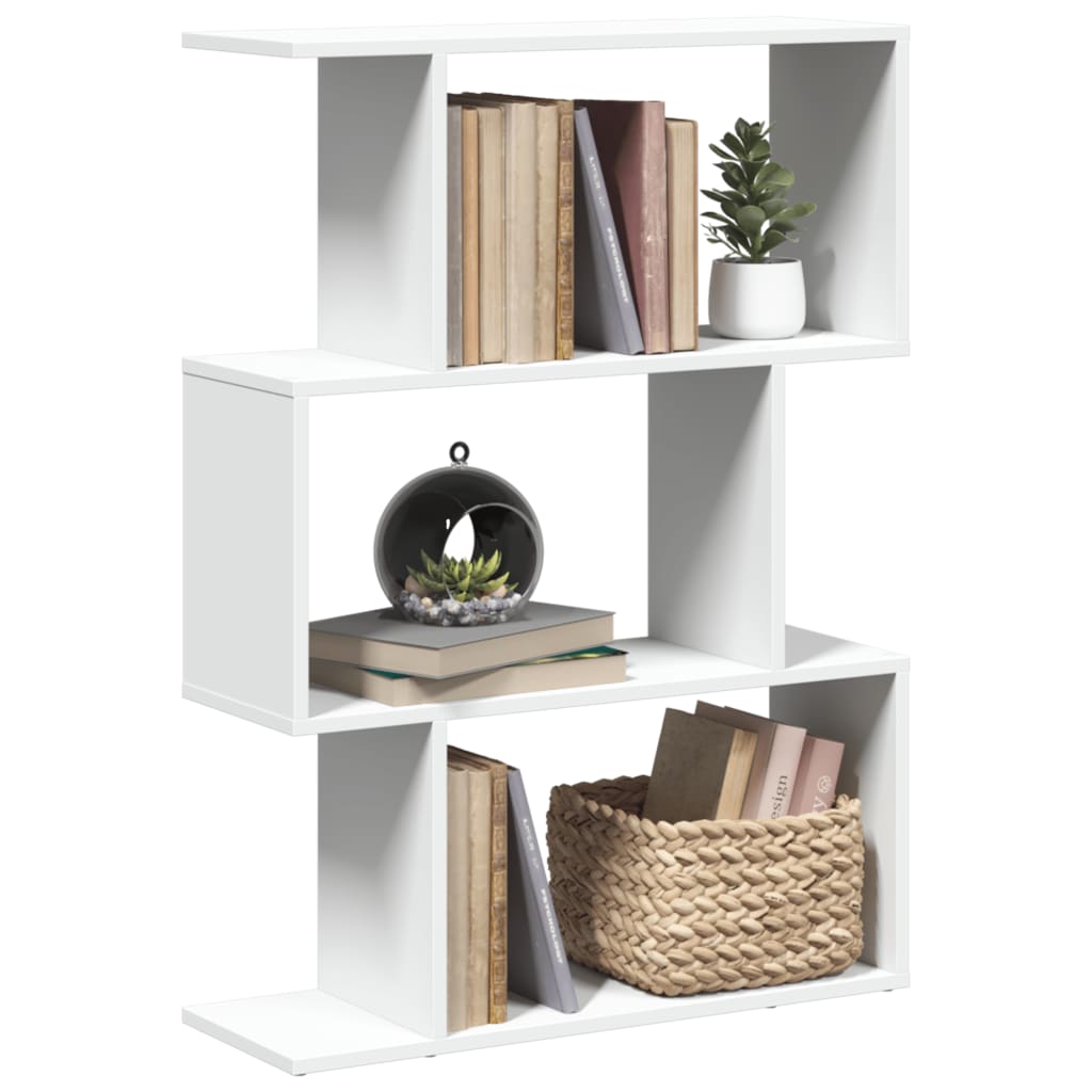 Room Divider Bookcase 3-Tier White 70x24x97 cm Engineered Wood