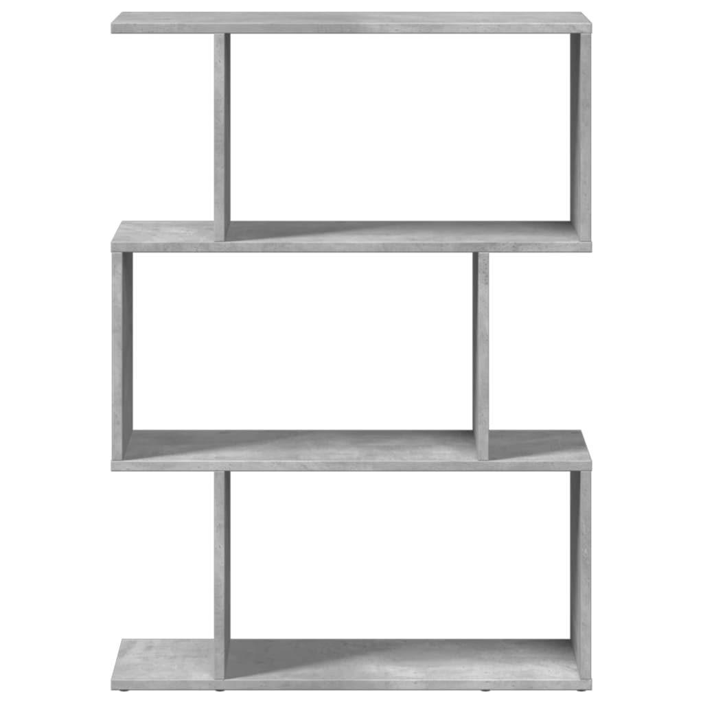 Room Divider Bookcase 3-Tier Concrete Grey 70x24x97 cm Engineered Wood