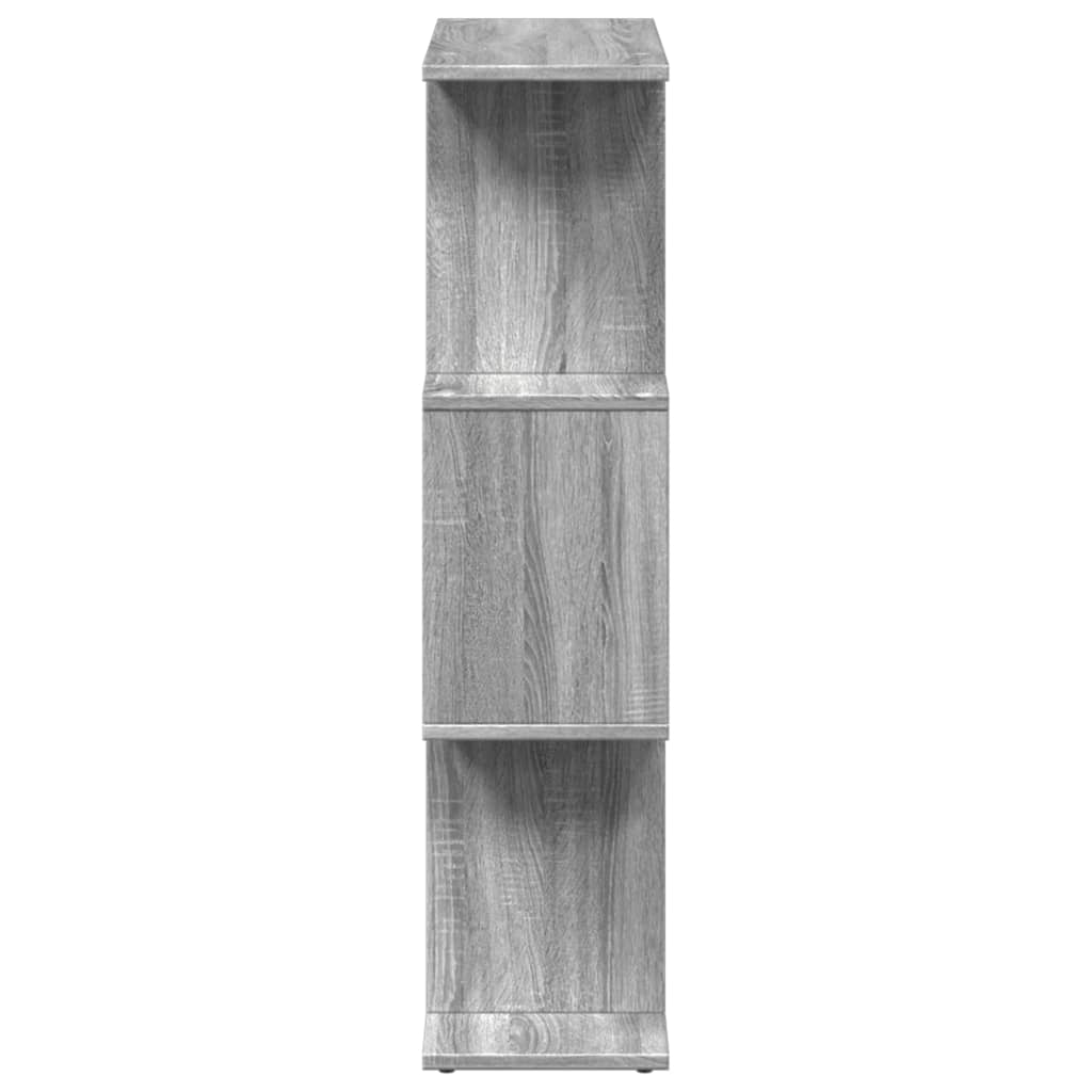 Room Divider Bookcase 3-Tier Grey Sonoma 70x24x97 cm Engineered Wood