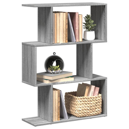 Room Divider Bookcase 3-Tier Grey Sonoma 70x24x97 cm Engineered Wood