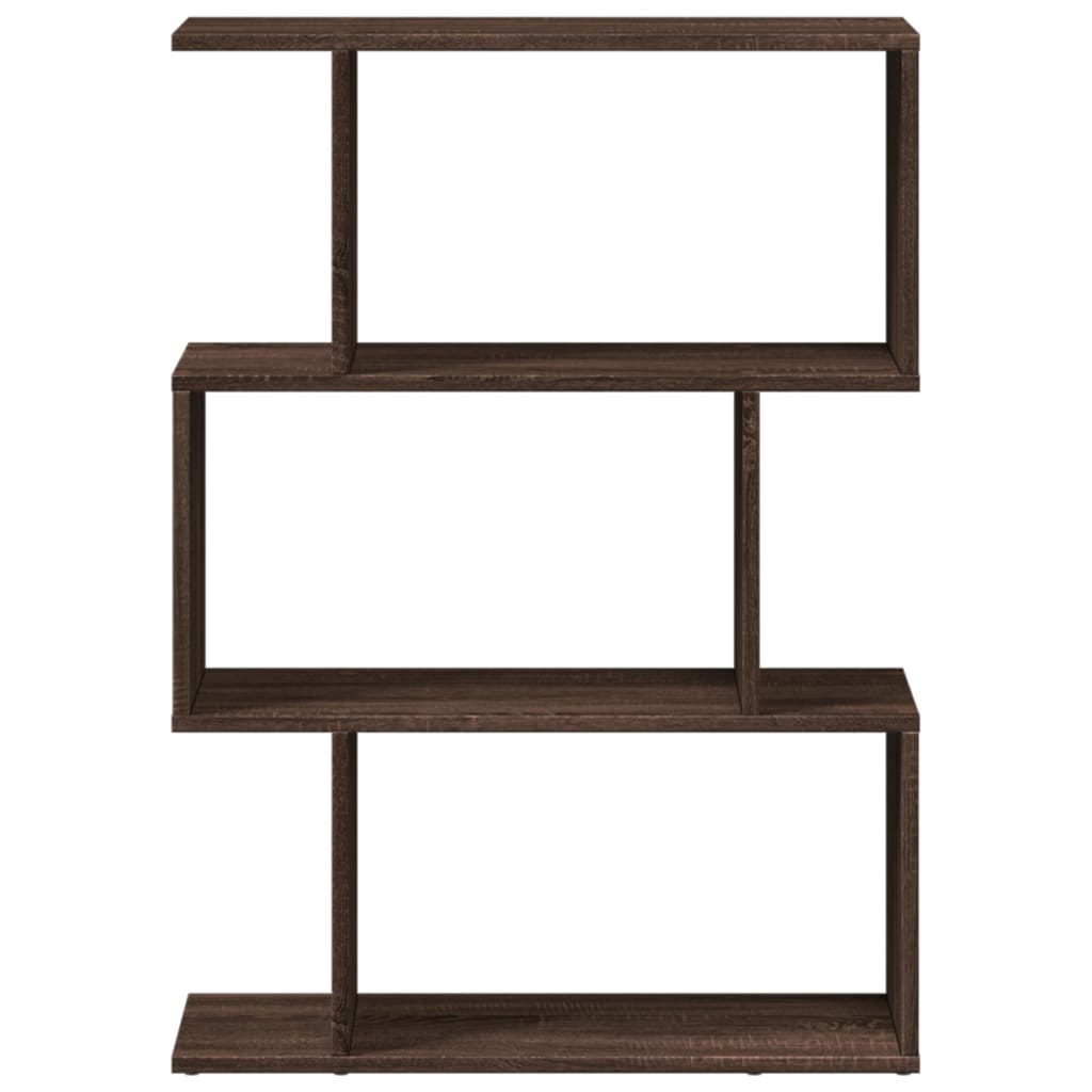 Room Divider Bookcase 3-Tier Brown Oak 70x24x97 cm Engineered Wood