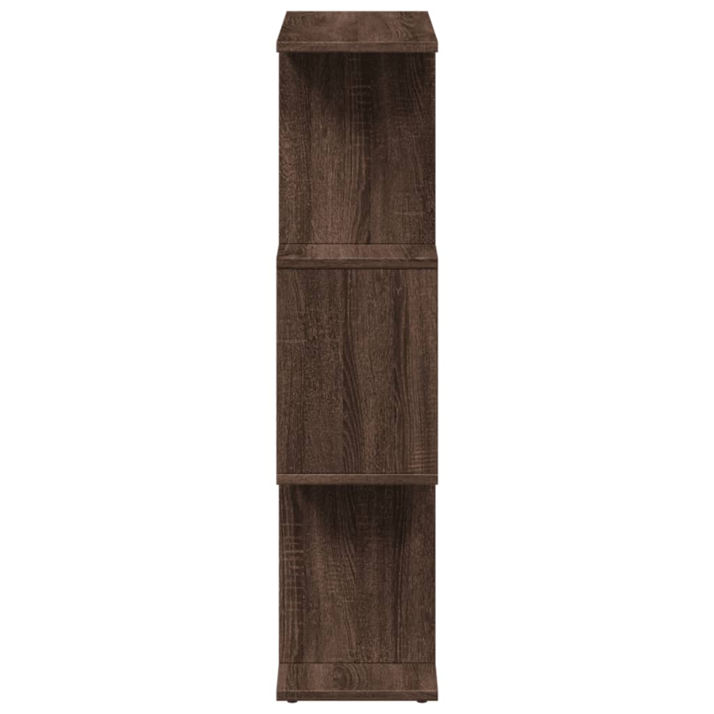 Room Divider Bookcase 3-Tier Brown Oak 70x24x97 cm Engineered Wood