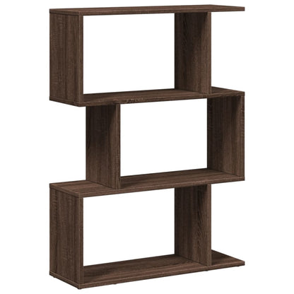 Room Divider Bookcase 3-Tier Brown Oak 70x24x97 cm Engineered Wood